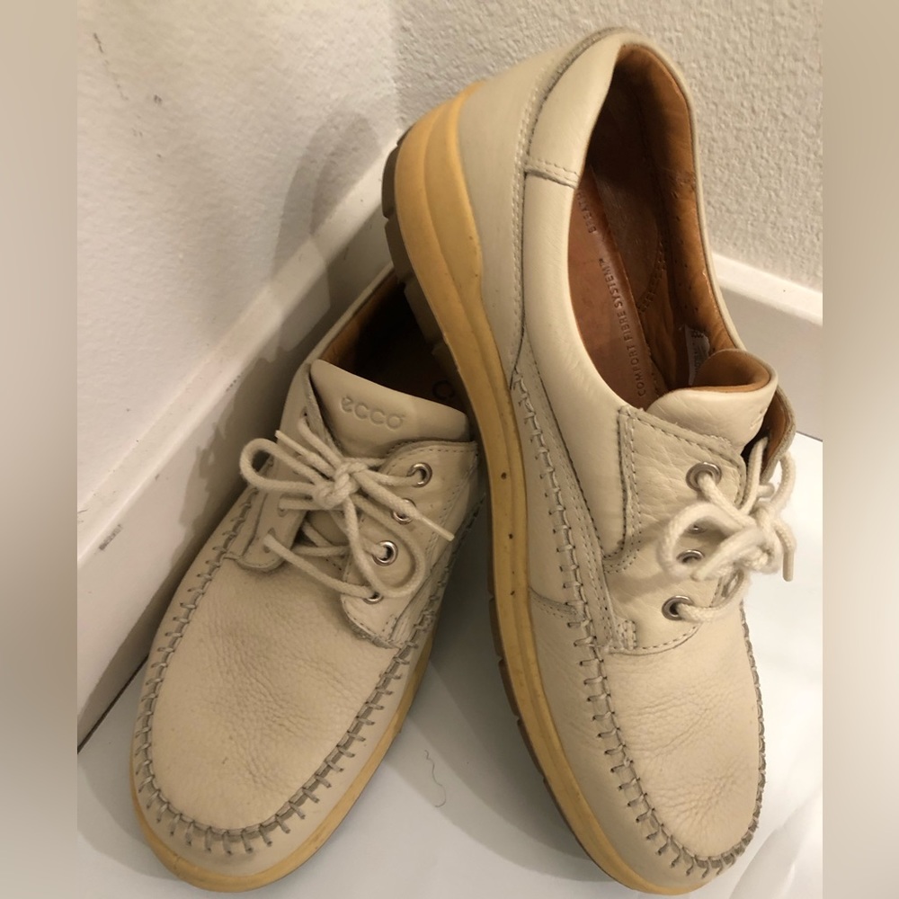 Ecco Shoes Vegetable Tanned Casual Leather Shoes Size 45